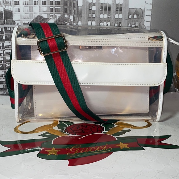 Gucci Authentic Rare White Leather Clear Transparent Bag - Picture 1 of 16